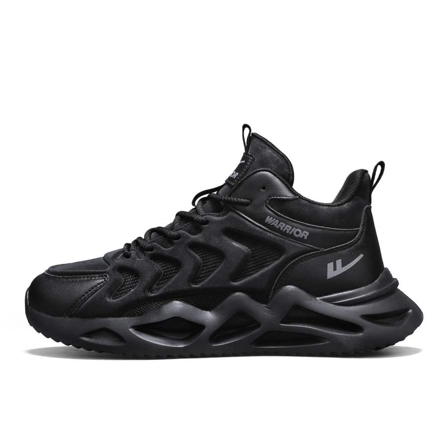 Warrior Cushioning Abrasion Resistant Cushioning, Wear Resistant High top Casual Shoes Men's Black