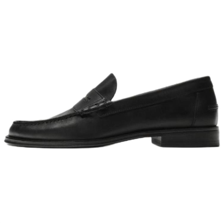 ZARA ZARA ORIGINS Cow Leather Loafers Men's Black