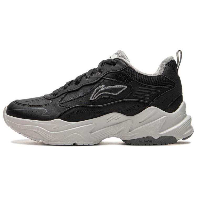 Li-Ning Li Ning Defender Fleece Lined, Comfortable Versatile Abrasion Resistant Cushioning Thermal Low top Casual Shoes Women's