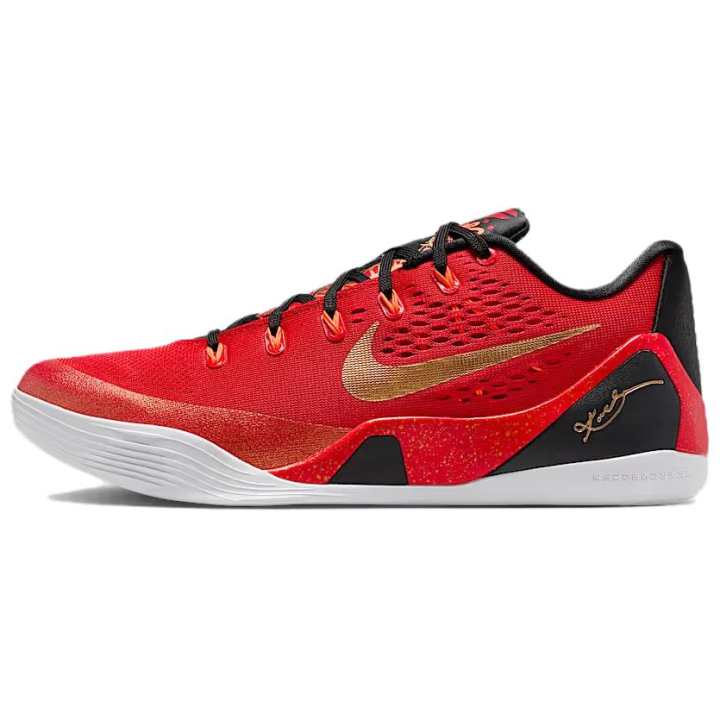 Nike Nike Kobe 9 Breathable Rebound Grip Low top Basketball Shoes Men's Red Black
