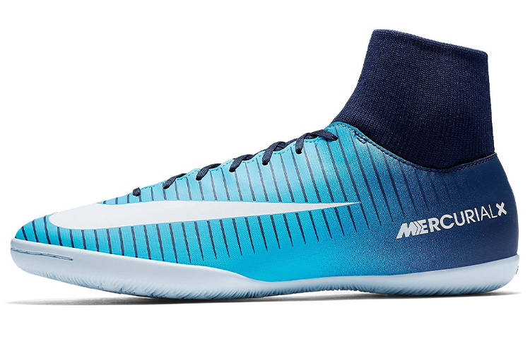 Nike Nike MercurialX Victory IC/in Leather Cushioning Slip Resistant Abrasion Resistant Soccer Shoes Men's Blue White