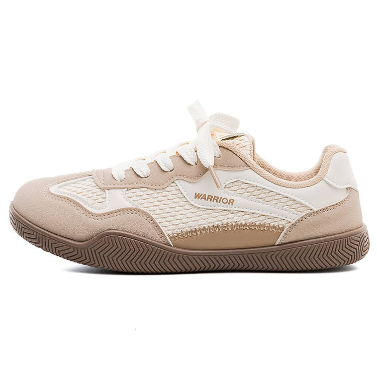 Warrior Slip Resistant Abrasion Resistant Low top Skateboard Shoes Women's Beige Khaki