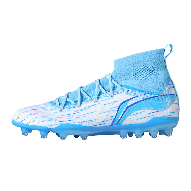 Li-Ning Li Ning MG Multi Ground Soft Ground Cushioning Breathable Soccer Shoes Men's White Blue