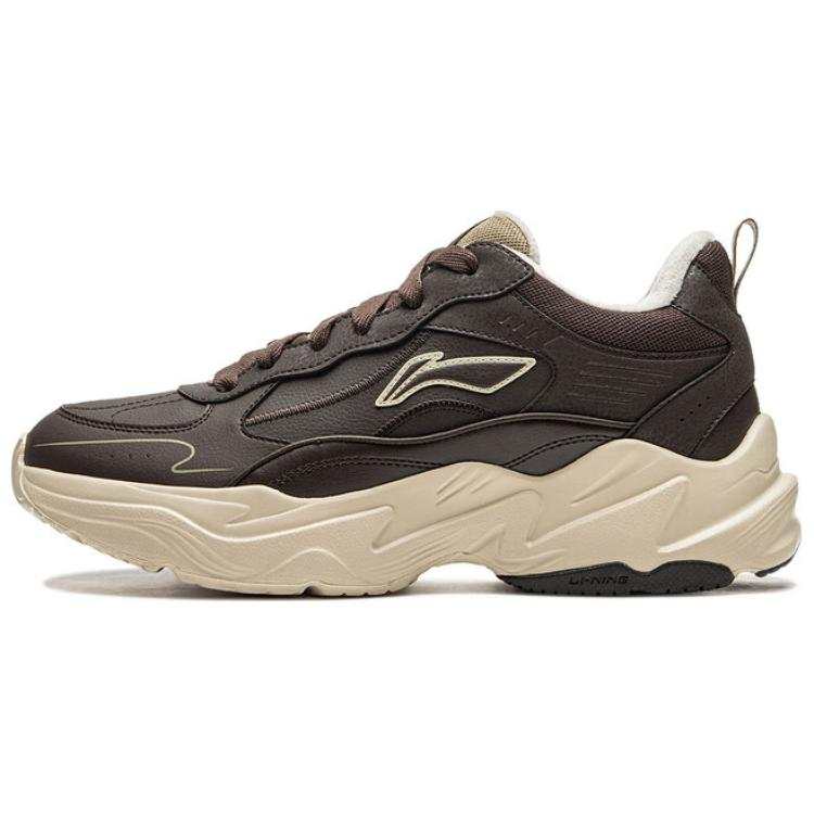 Li-Ning Li Ning LN Defender Comfortable And Trendy Fleece Lined Non slip Lightweight Low top Casual Shoes Men's Umber