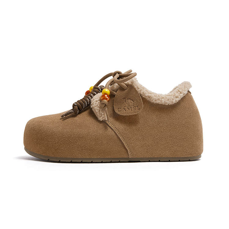 CAMEL Cow Split Leather Height Increasing Thermal Casual Shoes Women's