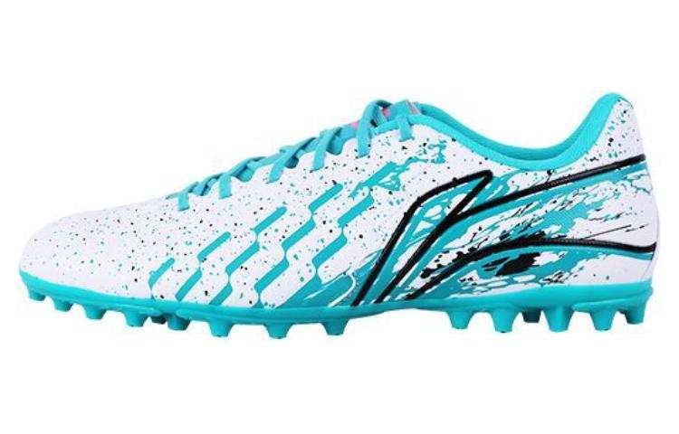 Li-Ning Li Ning Brocade MG Multi Ground Cushioning Slip Resistant Abrasion Resistant Breathable Soccer Shoes Men's Blue