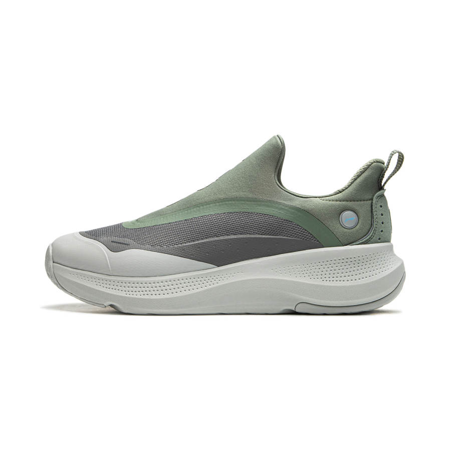 Li-Ning Li Ning SOFT GO Cushioning Slip Resistant Abrasion Resistant Low top Casual Shoes Men's Gray Green