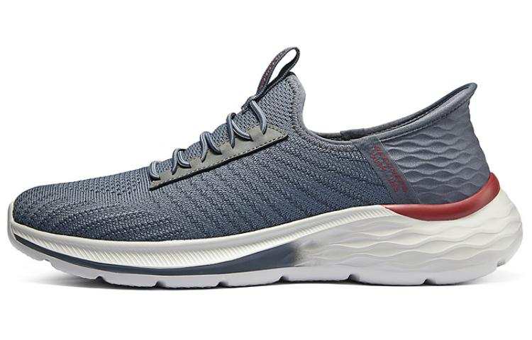 Skechers Textile, Synthetic Leather Low top Casual Shoes Men's Gray