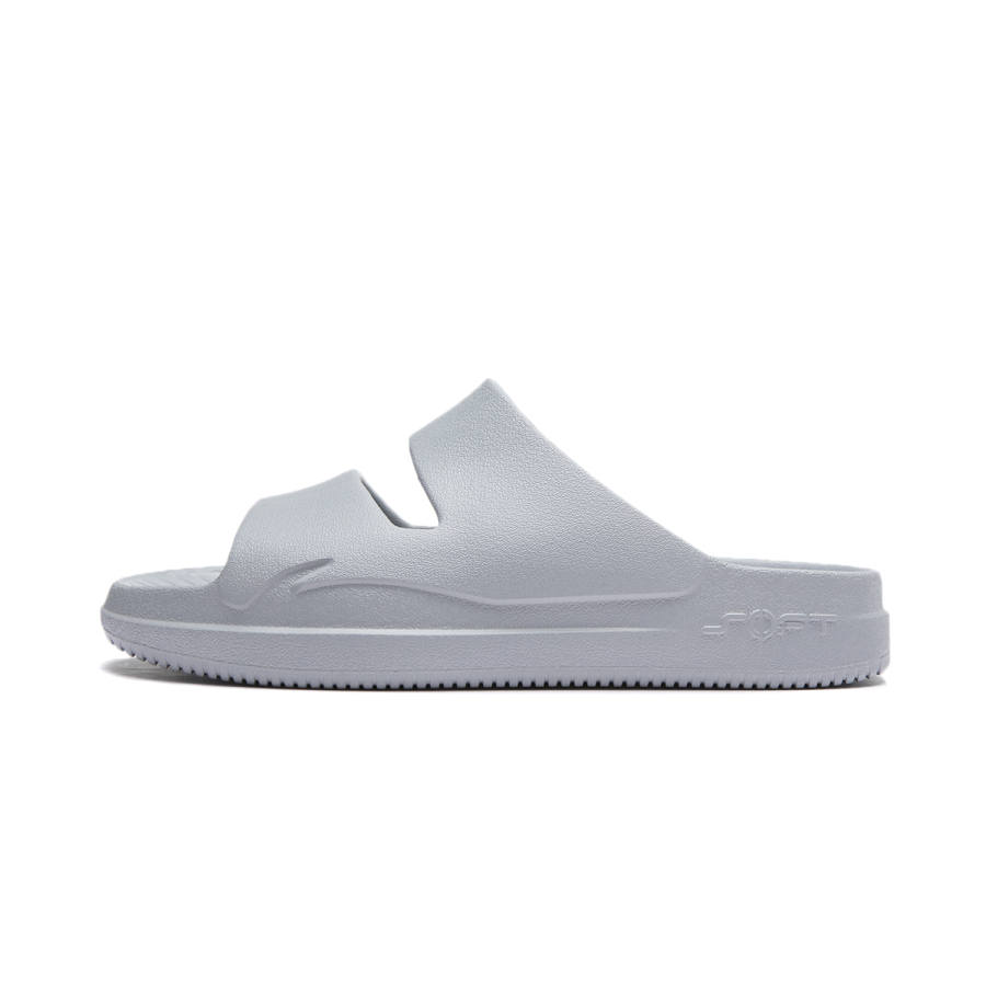 Li-Ning Li Ning Soft Clap Slip Resistant Abrasion Resistant Slide Slippers Unisex Ultimate Gray