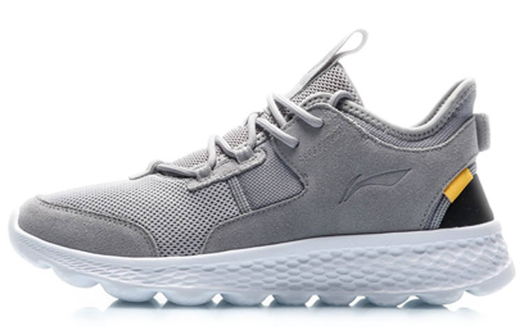 Li-Ning Li Ning EazGo Fashion Slip Resistant, Abrasion Resistant, Lightweight Mid top Casual Shoes Unisex Snow Gray