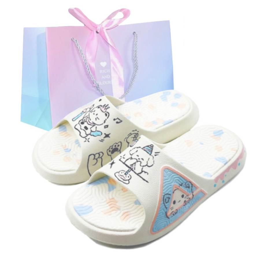 PEAK Taichi 1.0 Plus EVA Quiet Abrasion Resistant Slip Resistant Slide Slippers Unisex White Blue