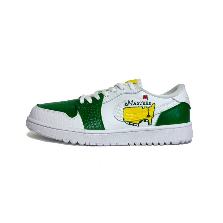 Jordan Jordan Air Jordan 1 Slip Resistant Abrasion Resistant Low top Casual Shoes Unisex White Green