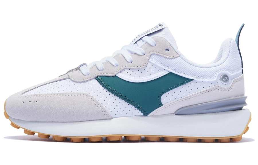 Li-Ning Li Ning Fangyuan Classic Slip Resistant Abrasion Resistant Low top Sports Casual Shoes Women's White Gray Green