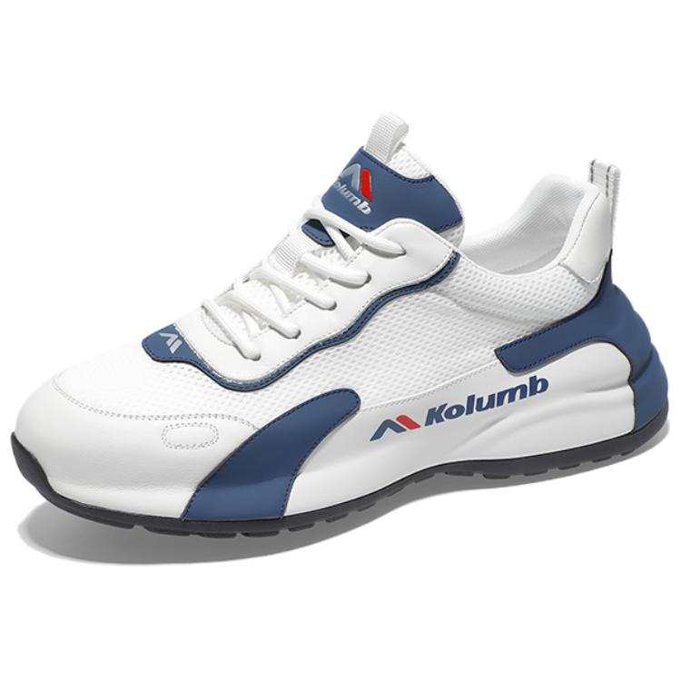 Kolumb Slip Resistant, Breathable, Lightweight Low top Casual Shoes Men's White Blue