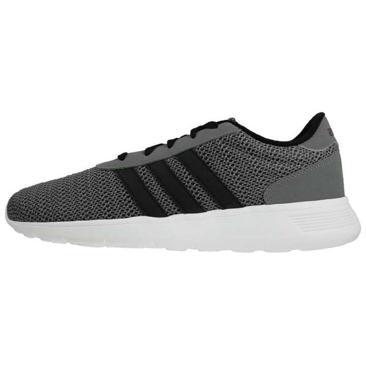 Adidas Adidas Lite Racer Slip Resistant Abrasion Resistant Low top Casual Shoes Men's Gray