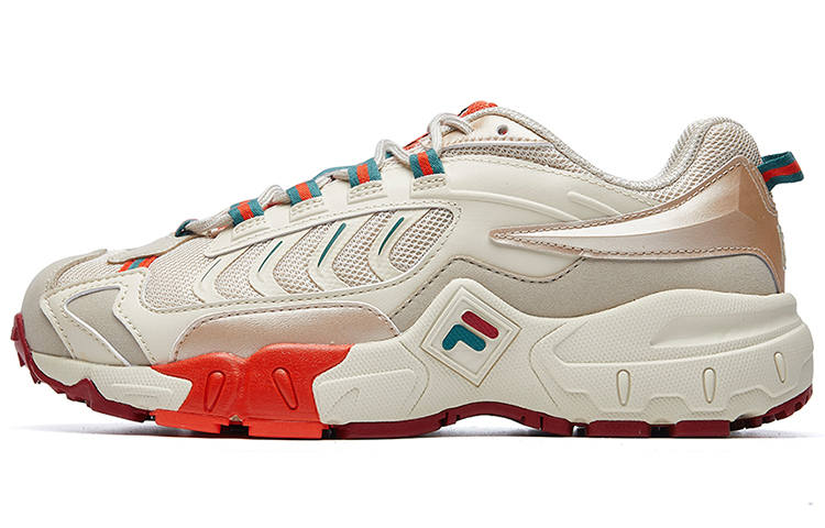 FILA Ravagement Mesh, Textile, Synthetic Leather Cushioning Breathable Lightweight Low top Casual Shoes Women's Beige