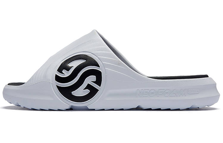361° Slip Resistant Abrasion Resistant Quiet Slide Slippers Men's White Black