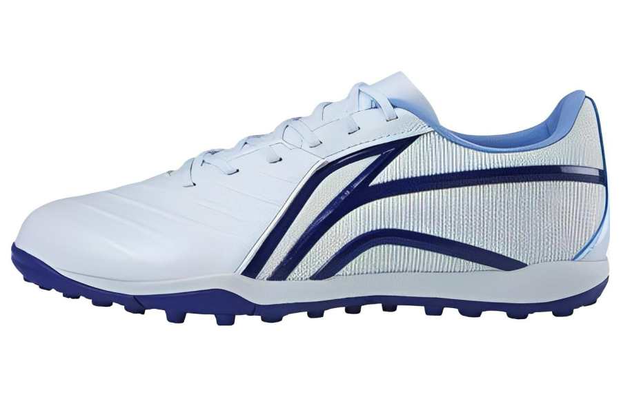 Li-Ning Li Ning AG Artificial Ground Artificial Turf Cushioning Slip Resistant Abrasion Resistant Soccer Shoes Men's Blue White