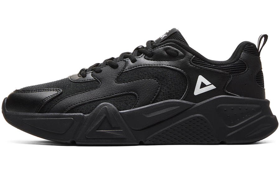 PEAK Cushioning Rebound Abrasion Resistant Slip Resistant Low top Casual Shoes Men's All Black
