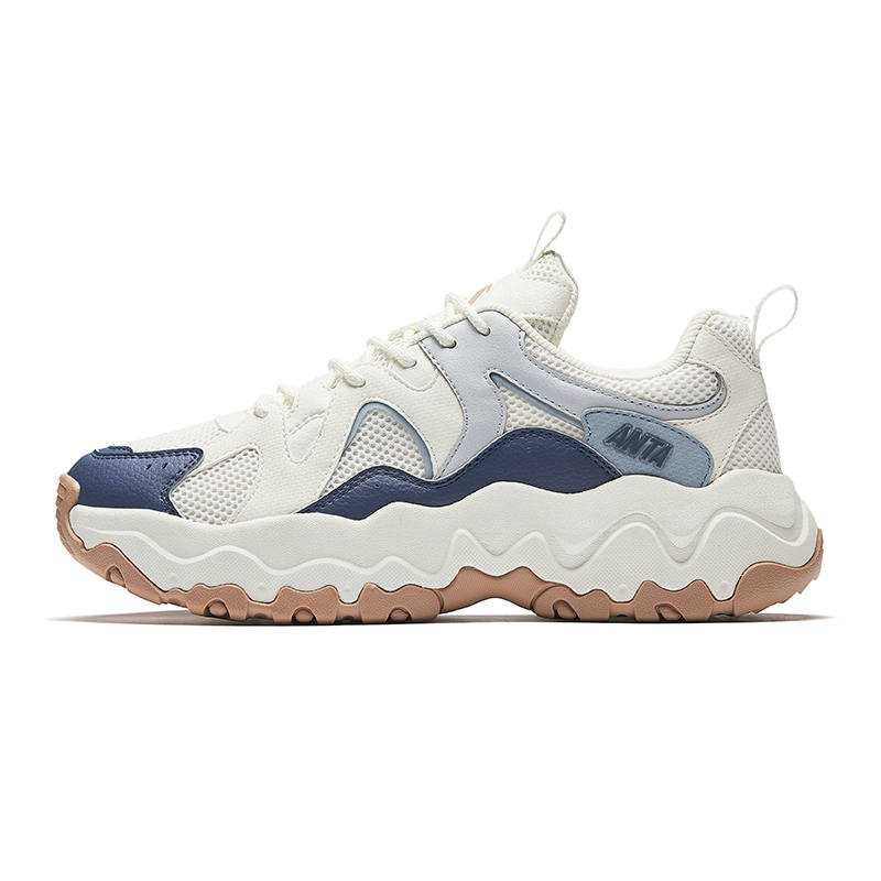 Anta Abrasion Resistant Breathable Abrasion Resistant Breathable Low top Casual Shoes Men's White Blue