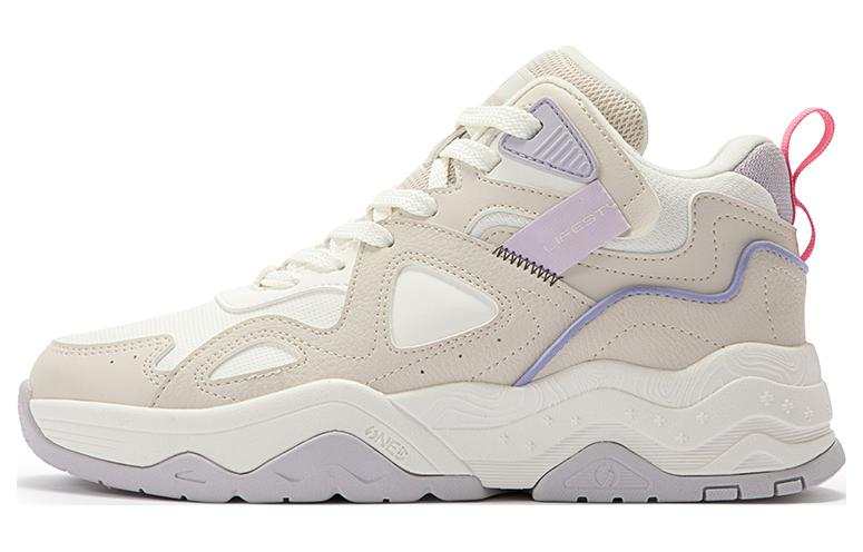 361° Sweet Wilderness Synthetic Leather Fleece lined Mid top Skateboard Shoes Women's Beige White Purple