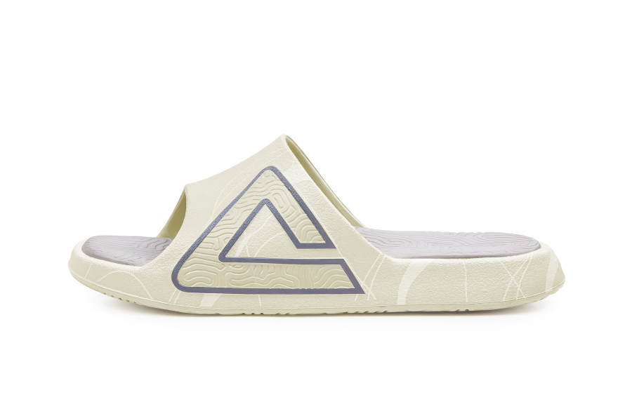 PEAK Tai Ji1.0 Quiet Slip Resistant Cushioning Slide Slippers Unisex Gray Beige White