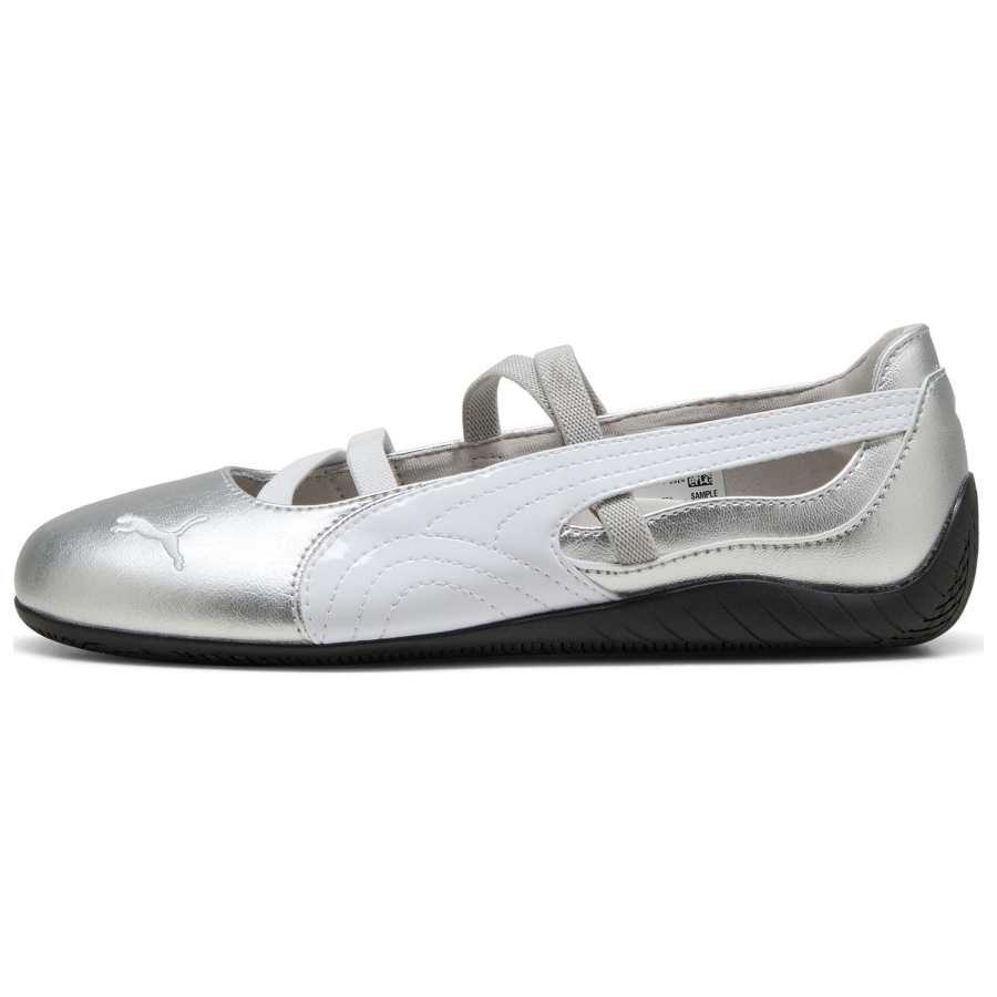 PUMA Speedcat Ballet Thin Sole German Trainer Mary Jane Comfortable Versatile Retro Fashionable Low-Top Casual Shoes Women's Silver White