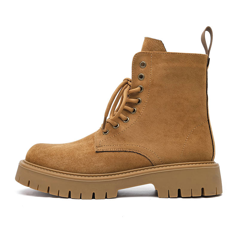 HUOFEIYU Short Mid Calf Combat Boots Men's