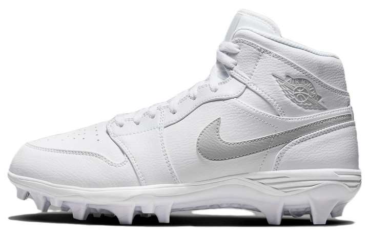 Jordan Jordan 1 Mid Td Cleat White Grey Fog