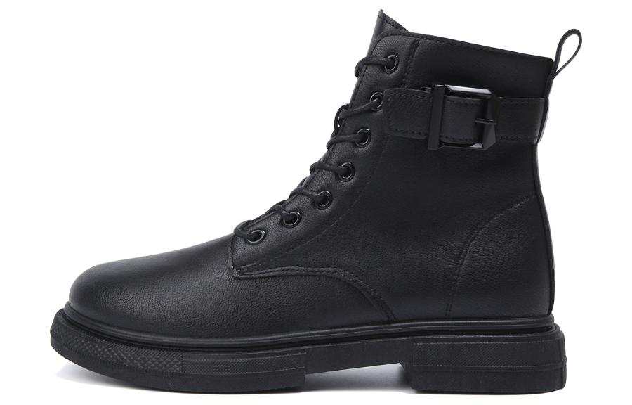 WARRIOR WARRIOR PU Short Combat Boots Women's Black