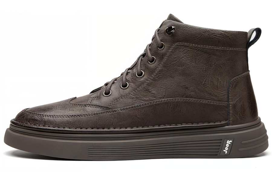 Jeep Ankle Length Sports Combat Boots Men's Khaki