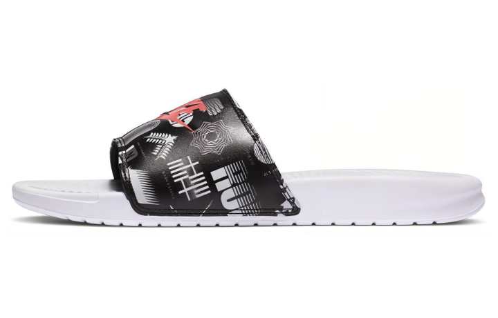 Nike Nike Benassi Jdi Print White Black Slippers 'White Black'