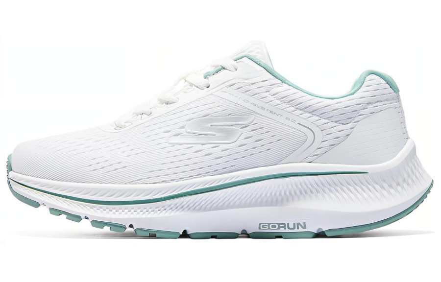 Skechers Go Run Consistent 2.0 Cushioning Abrasion Resistant Breathable Low top Casual Shoes Women's White Green