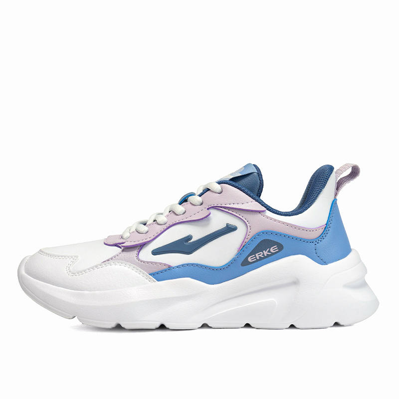 Erke Slip Resistant Abrasion Resistant Low top Casual Shoes Women's White Blue Pink