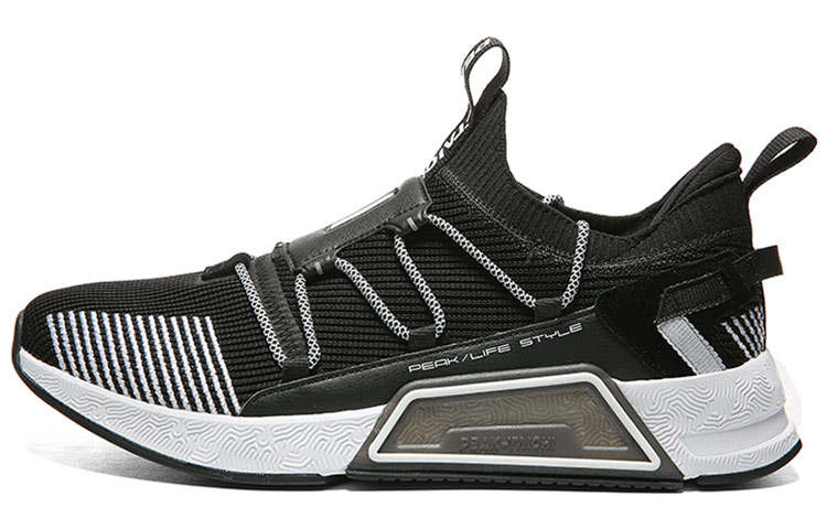 PEAK Taichi, Chip Trend Abrasion Resistant Breathable Low top Sports Casual Shoes Black White