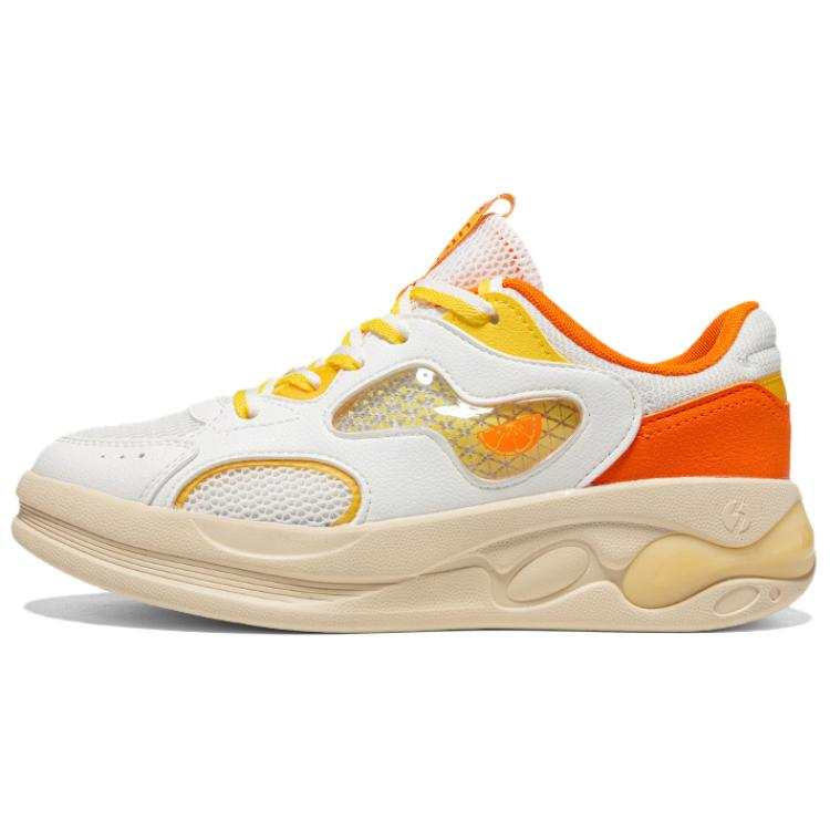 361° Slip Resistant And Breathable Low top Casual Shoes Women's White Orange Yellow