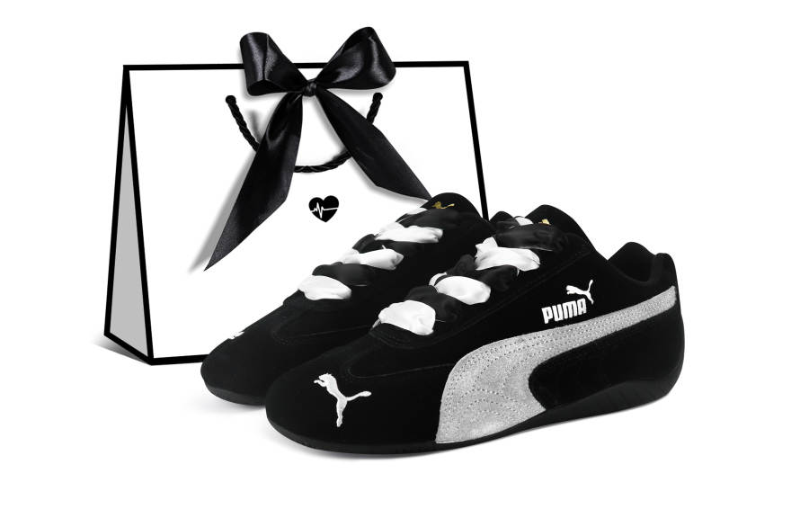 PUMA Speedcat Slip Resistant Lightweight Non slip Lightweight Low top Casual Shoes Unisex Black Silver