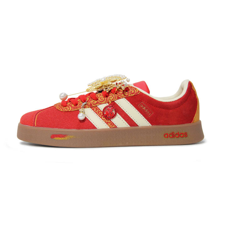 Adidas Adidas Vl Court Classic Walking Planet, Auspicious Hydrangea Slip Resistant Abrasion Resistant Low top Skateboard Shoes