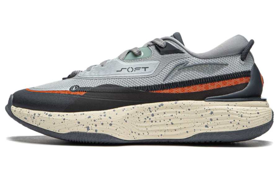 Li-Ning LINING Soft Warm Fleece Sneakers 'Grey Orange'
