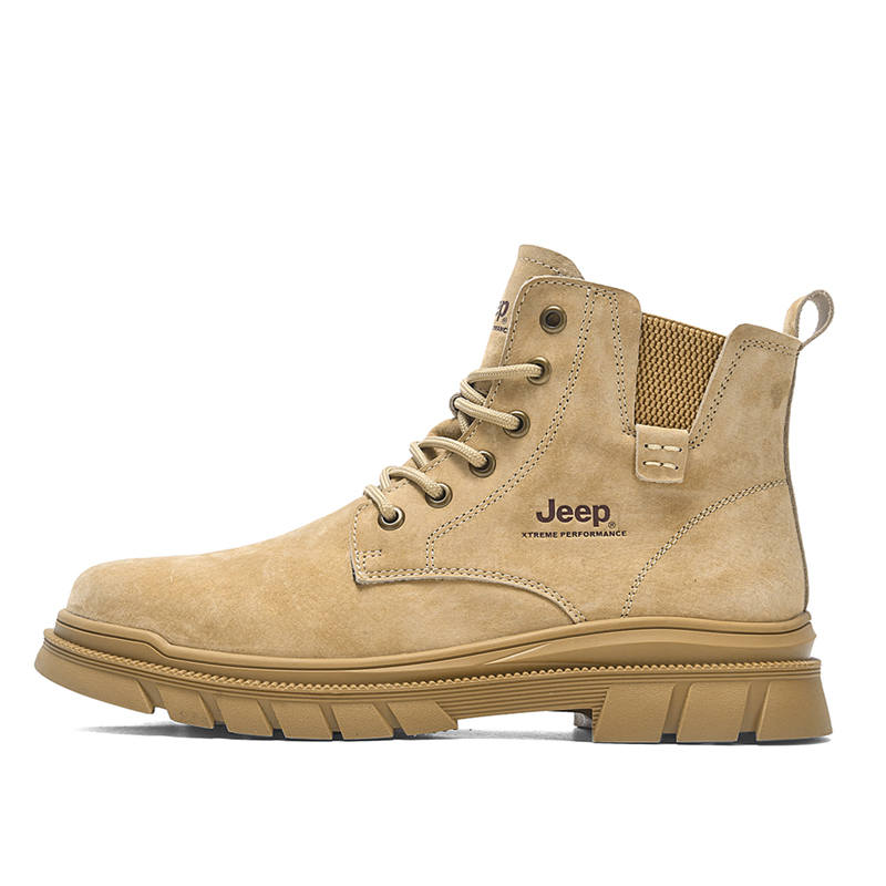 Jeep Short Combat Boots Ankle Length Men's Camel
