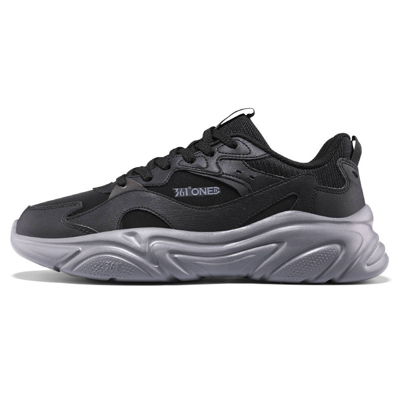 361° Slip Resistant Abrasion Resistant Low top Casual Shoes Men's Black Gray