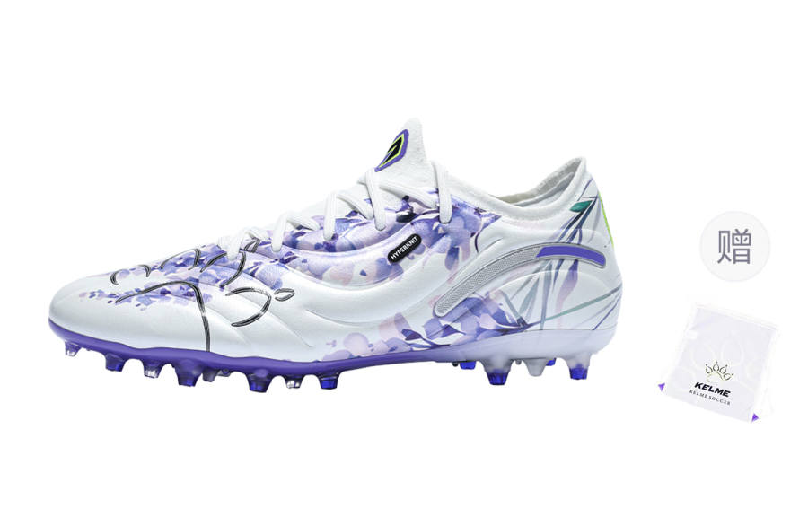 KELME MG Multi Ground Abrasion Resistant Slip Resistant Soccer Shoes Men's White Purple Master 2.0