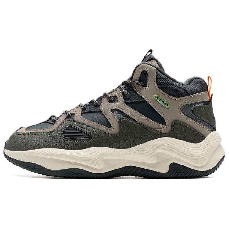XTEP Slip Resistant Abrasion Resistant Mid top Casual Shoes Men's Umber Black