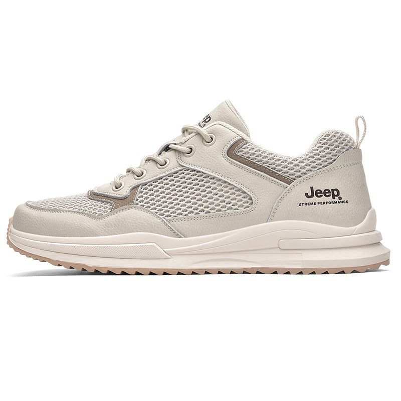 Jeep Textile, Split Cow Leather Low top Casual Shoes Men's