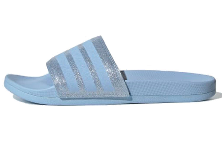 Adidas Adidas Adilette Comfort Slides '3 Stripes Shimmer Glow Blue' Women's