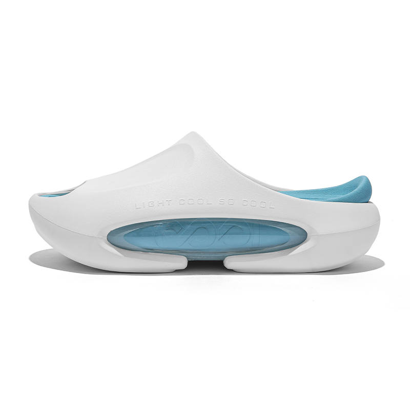 QINGKU Jin Dou Cloud Collection Skeleton Quiet Slip Resistant Slide Slippers Unisex Hydrogen Cloud Blue