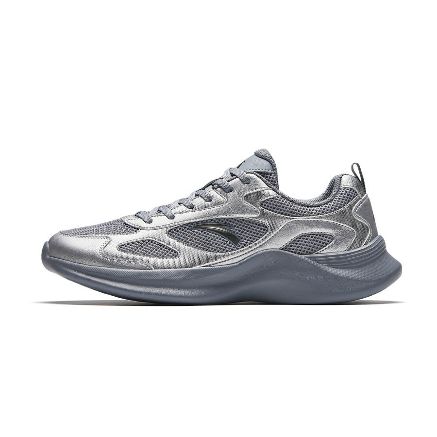 Anta Moonlit Cushioning Abrasion Resistant Low top Casual Running Shoes Men's Downpour Gray/Metal Titanium