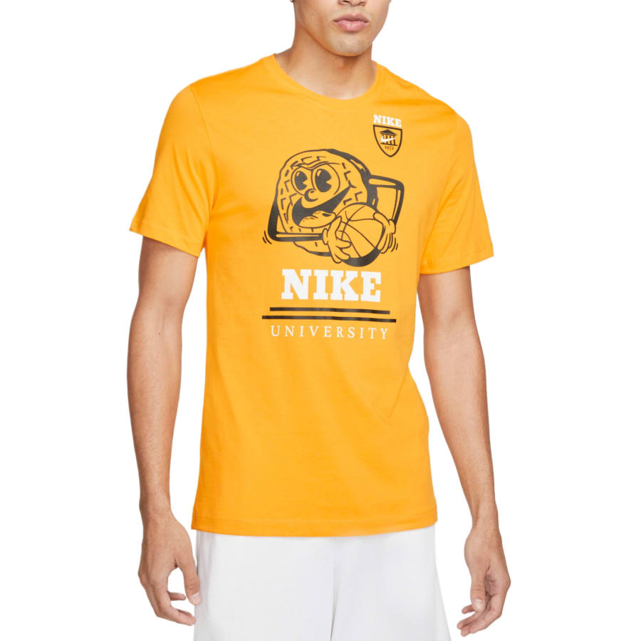 Nike Nike T Shirts Men's University Gold Crew Neck Moderate Straight Fit