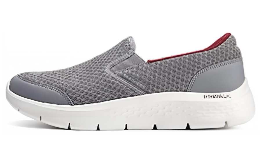 Skechers Go Walk Fle Synthetic Leather Abrasion Resistant Low top Casual Shoes Men's Gray