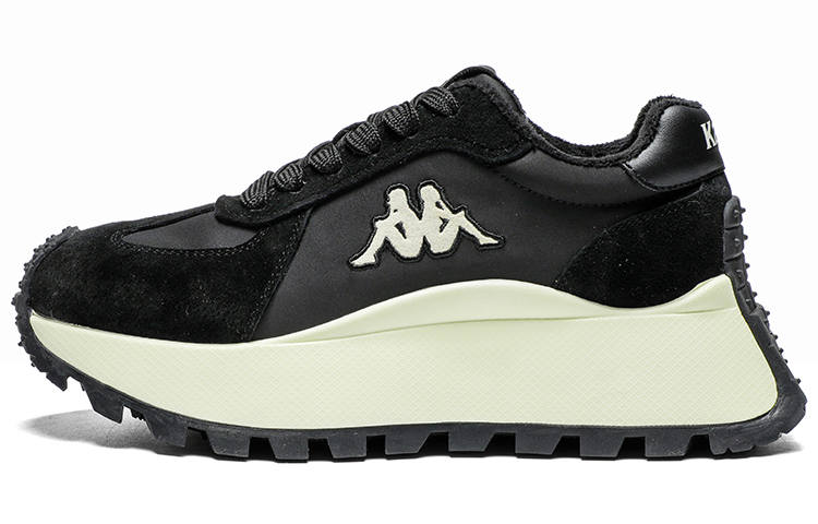 Kappa Slip Resistant Abrasion Resistant Height Increasing Thermal Low top Casual Shoes Women's Black